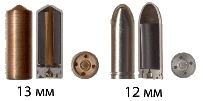 13 мм и 12 мм патроны мини - ракеты к пистолету MBA Gyrojet Mark 1