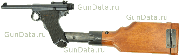 Пистолет Намбу Модель А (Namby type Model A) с примкнутой кобурой - прикладом