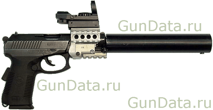 Пистолет СР-1МП c коллиматорным прицелом и быстросъемным глушителем