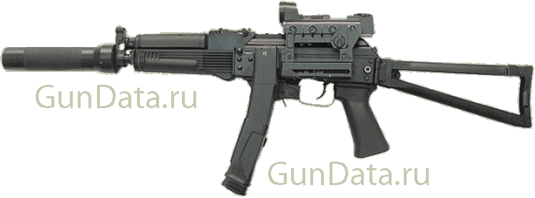 9 мм пистолет-пулемет Витязь-СН с глушителем и коллиматорным прицелом